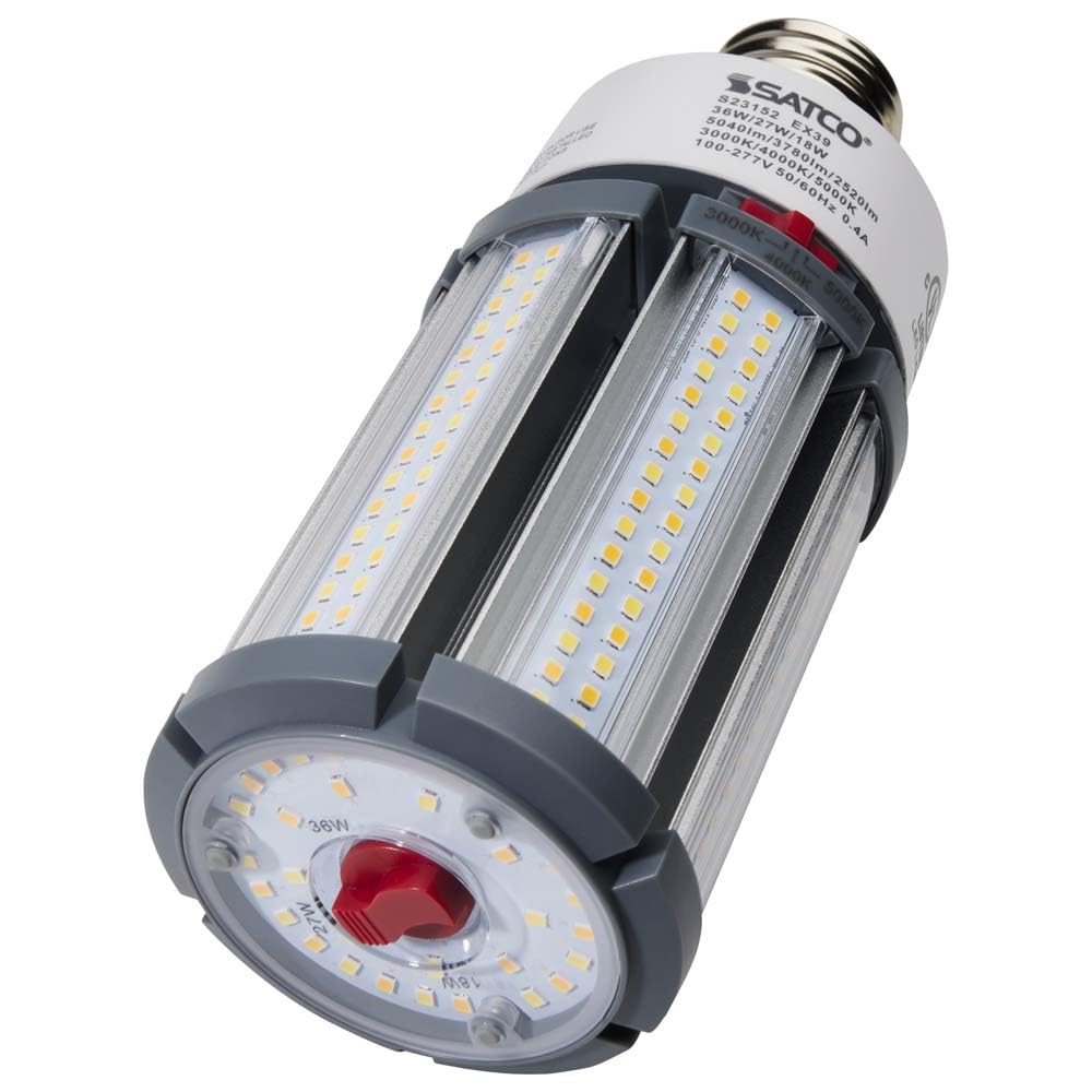Satco S23152, Selectable LED Corncob Bulb, EX39 Base, Replacement Bulb, 36W