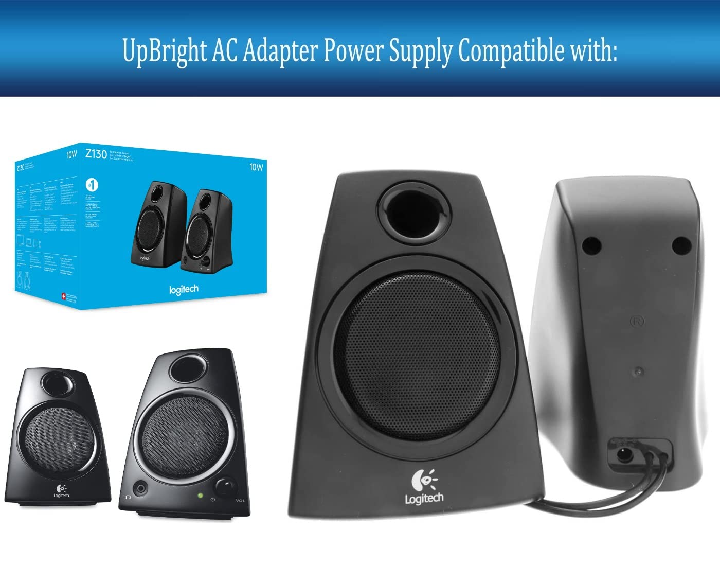 UpBright 10V AC/DC Adapter Compatible with Logitech Z130 Z 130 PC Speaker S-00098 980-00 880-000146 0417 980-000417-R 097855065759 534-000299…