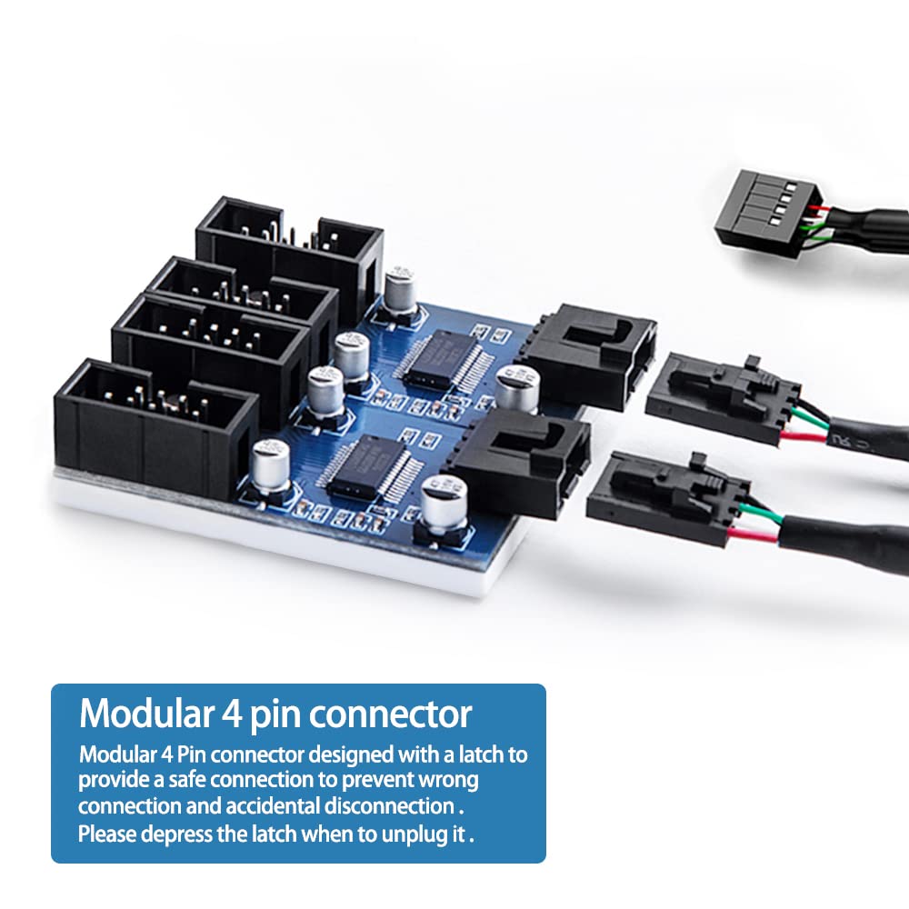 Nest Warehouse 9Pin USB Header Splitter - Male to 4 Female Extension, Motherboard USB 2.0 Adapter, Multiplier