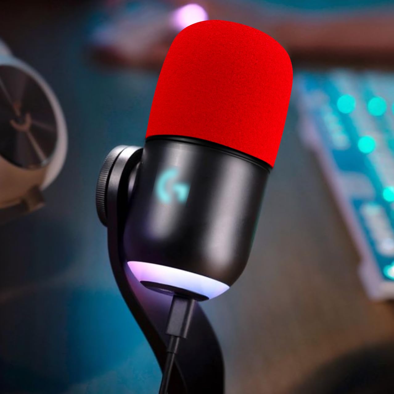 LEFXMOPHY Red Windscreen for Logitech G Yeti GX Dynamic RGB Gaming Microphone Replacement Pop Filter Mic Foam Cover