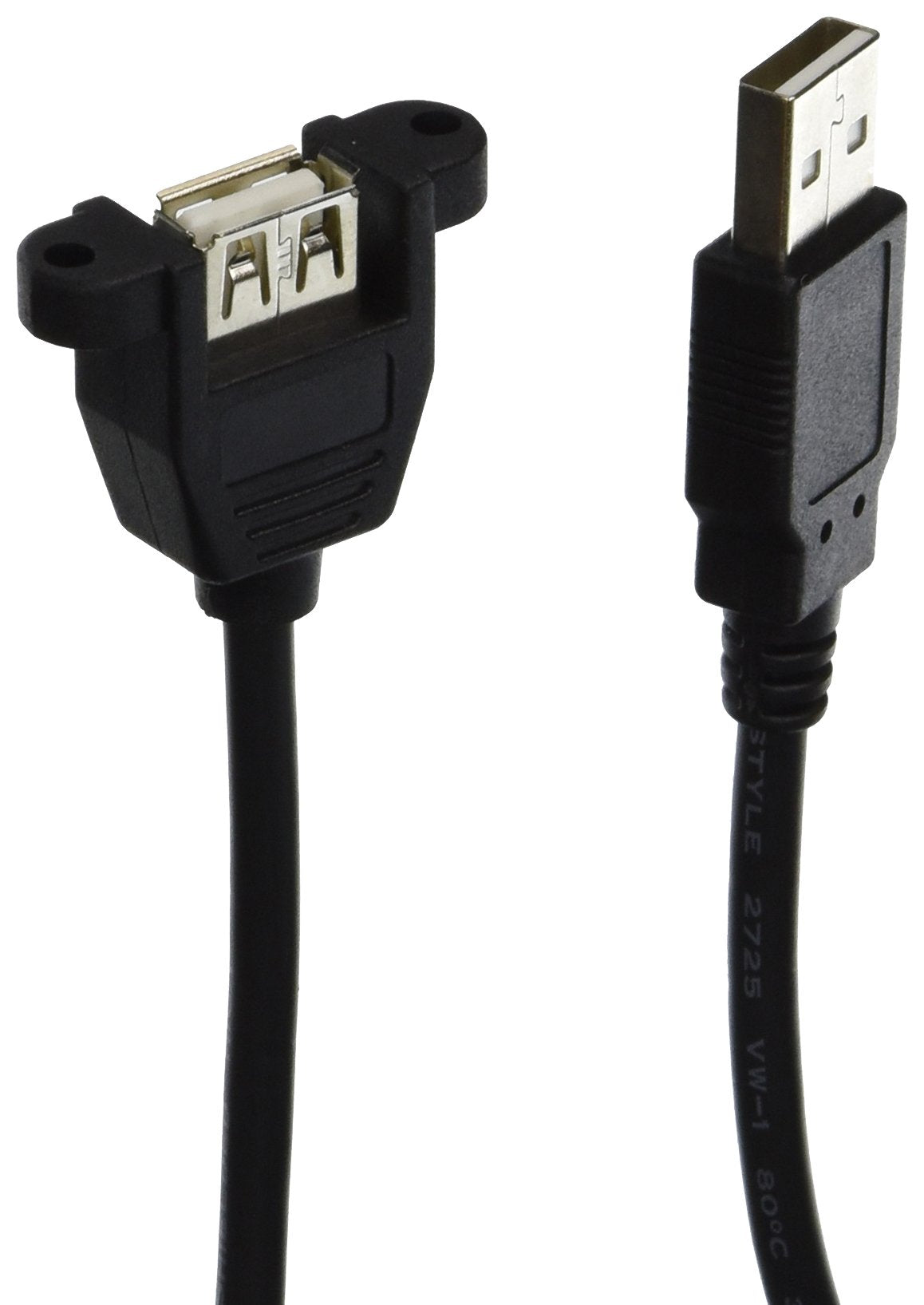 C2G Legrand USB Cable, USB A to A Cable, Black USB Panel Mount Connector, 2 Foot Panel Mount USB, 1 Count, C2G 28063