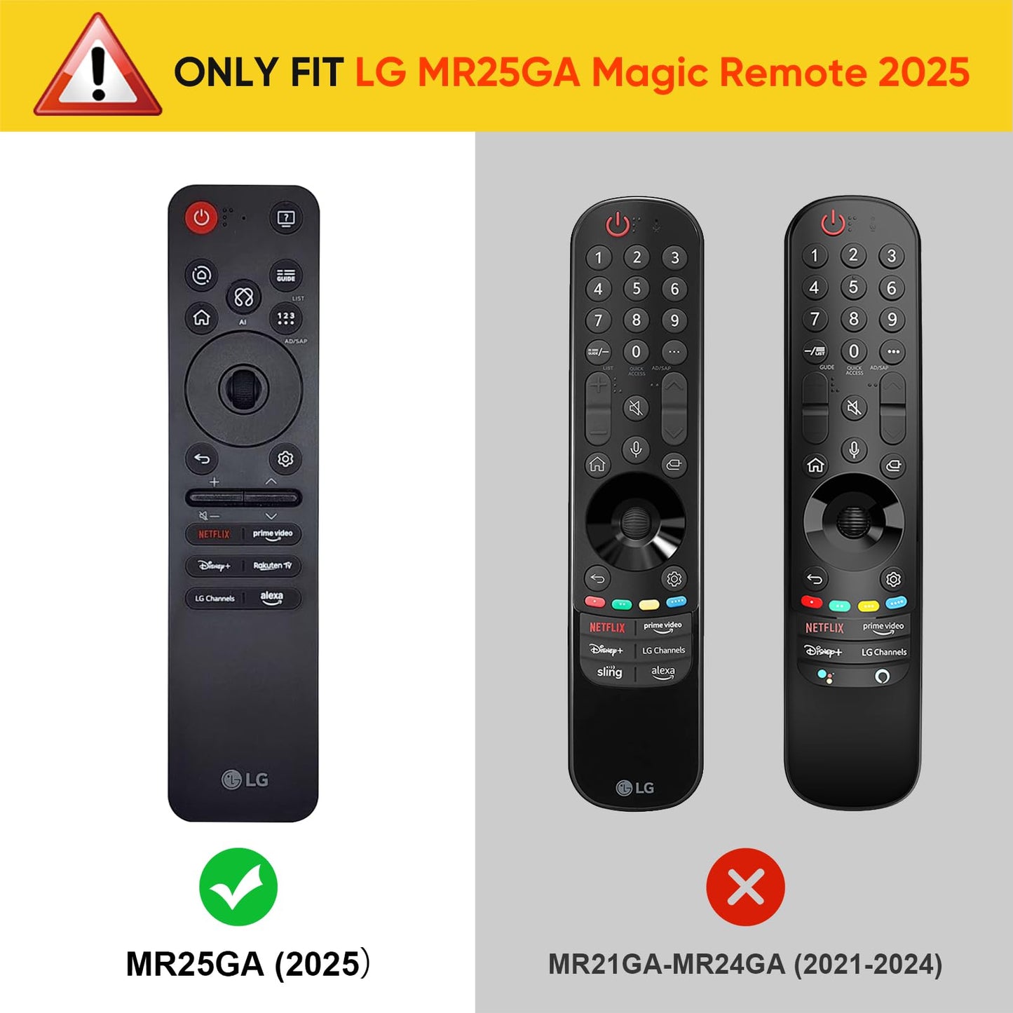 Fintie Silicone Case for LG MR25GA Remote Control, Lightweight Anti Slip Shockproof Protective Cover for LG OLED Smart TV C5 B5 G5 M5 Series Magic