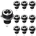 DIYhz 10 Pack 5.5mm x 2.1mm DC Power Jack, 24V 4A 2 Pin Panel Mount Socket for Router CCTV LED Strip Small Electronics