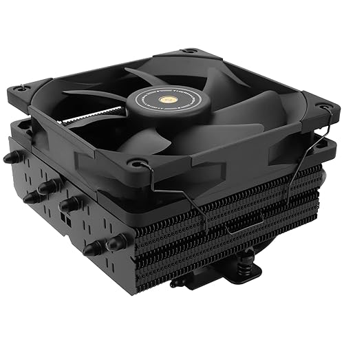 Thermalright SI-100 Black CPU Air Cooler, 6×6mm Heat Pipes, TL-E12B PWM Quiet Fan CPU Cooler with S-FDB V2.0 Bearing, AGHP 3.0 Technology, for AMD AM4