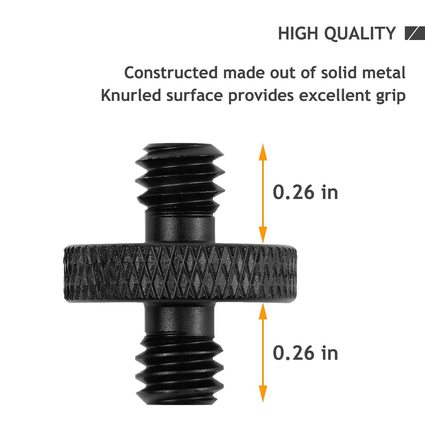 Frgyee 6 Pack 1/4" Male to 1/4" Male Threaded Tripod Screw Adapter Double Sided Standard Mounting Thread Converter for Camera Cage Mount