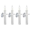 612 Vermont LED Battery Operated Suction Cup Window Candles with Timer, Bright Hot Spot, VT-1506SC-4 (Pack of 4)