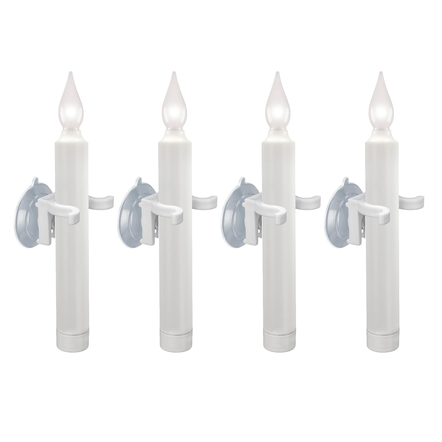 612 Vermont LED Battery Operated Suction Cup Window Candles with Timer, Bright Hot Spot, VT-1506SC-4 (Pack of 4)