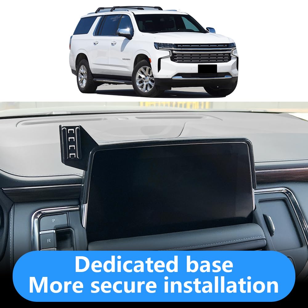 LUNQIN Car Phone Holder for Chevy Tahoe 2021 2022 2023 2024 and Chevrolet Suburban 2021-2024 Auto Interior Accessories Best Cell Phones Mount