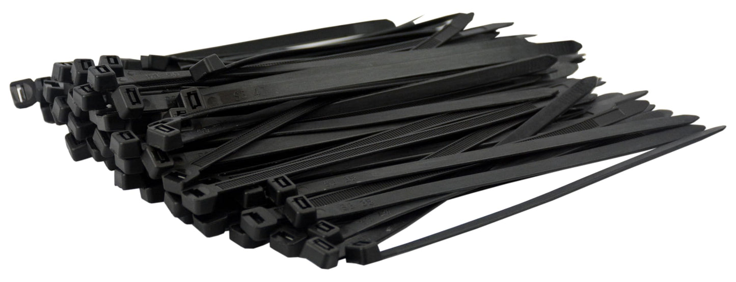 Pro Tie Heavy Duty Cable Ties, Self-Locking Nylon Cable Wire Ties for Indoor and Outdoor Use | 7.9-Inch, 120 lbs. Tensile Strength, UV Black Nylon
