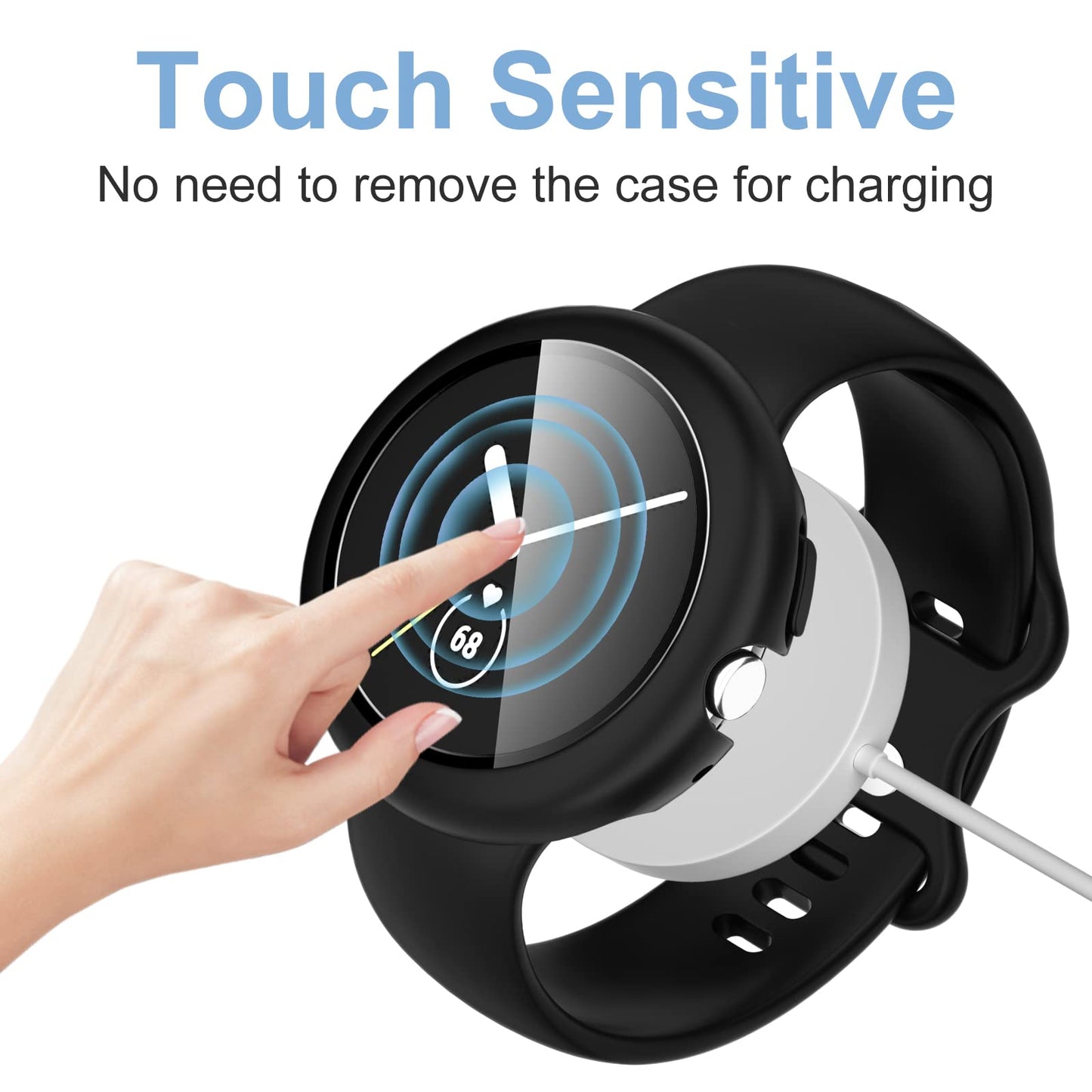 6 Pack Hard PC Case Screen Protector for Google Pixel Watch 2 (2023 New)/1