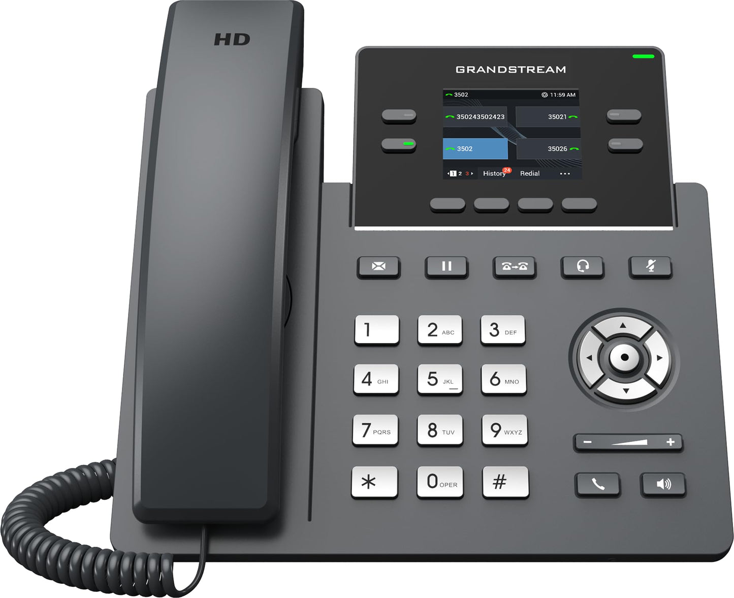 Grandstream GRP2612P IP Phone | 4 Lines, 4 SIP Accounts | 2.4-Inch Color Display | Dual-Port 10/100 Ethernet with Integrated PoE | Power Adapter Not