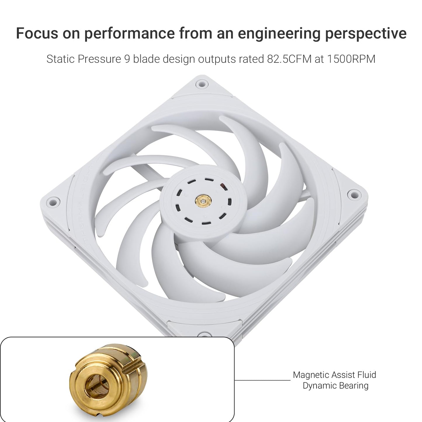 Thermalright TL-B14W 140mm CPU Cooler Fan, Computer White Case Cooling, PWM Control, Static-Pressure Performance Fan,Glue Balancing Technology(Red mud