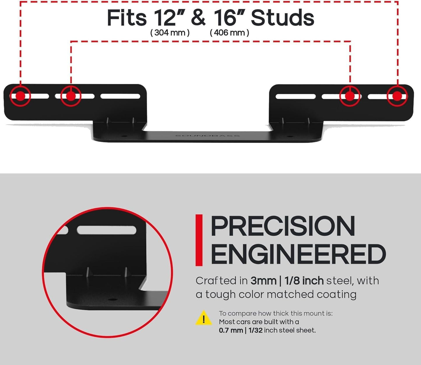 Sound Bass Soundbar Mount for Sonos Beam Compatible with Generation 1 & 2 Sonos Beam Sound Bar Includes All Necessary Mounting Hardware, Mounts