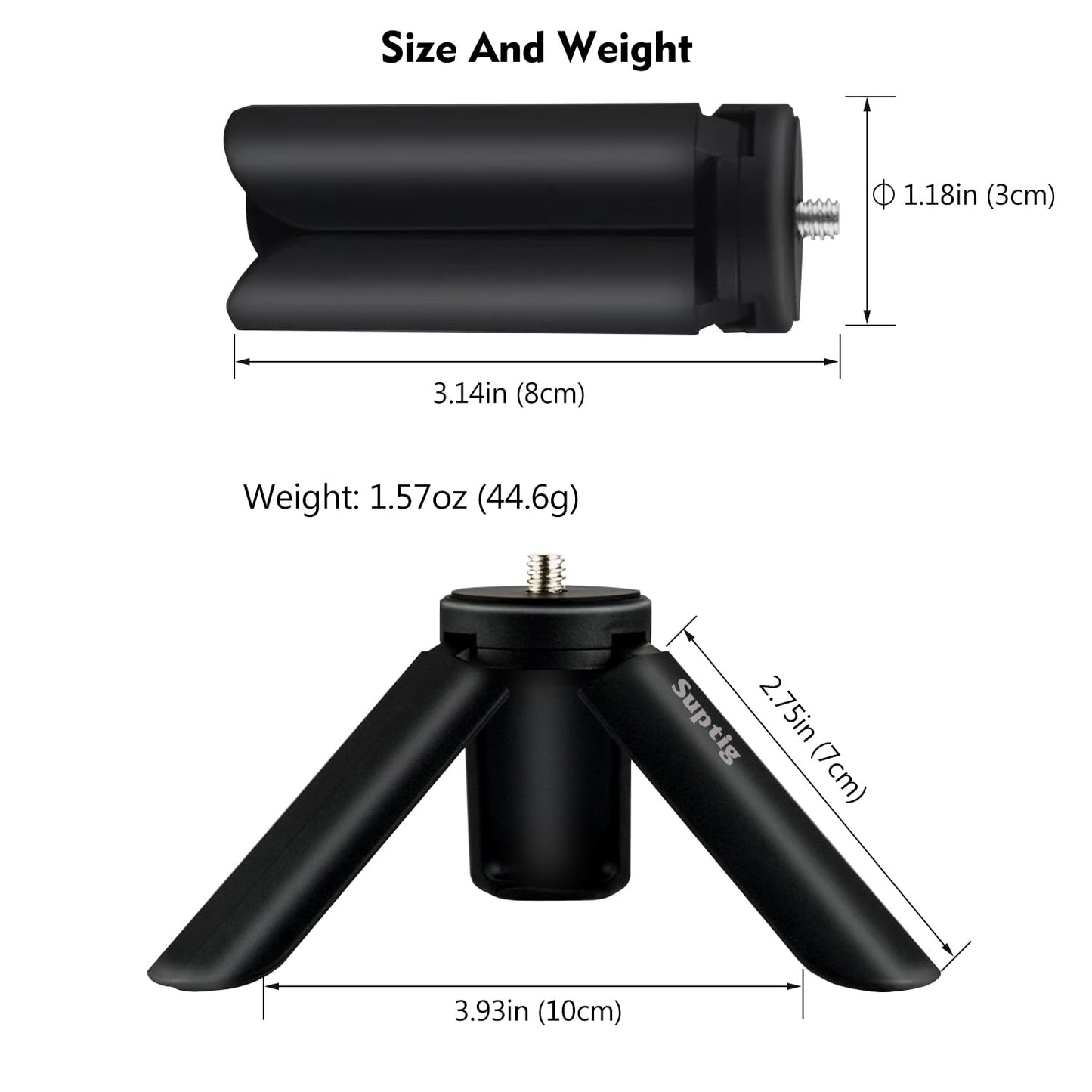 Suptig Tripod Mount, Silicone Non-Slip Desktop Mount for DJI Osmo Pocket 3, Osmo Pocket 3 Accessories(Black)