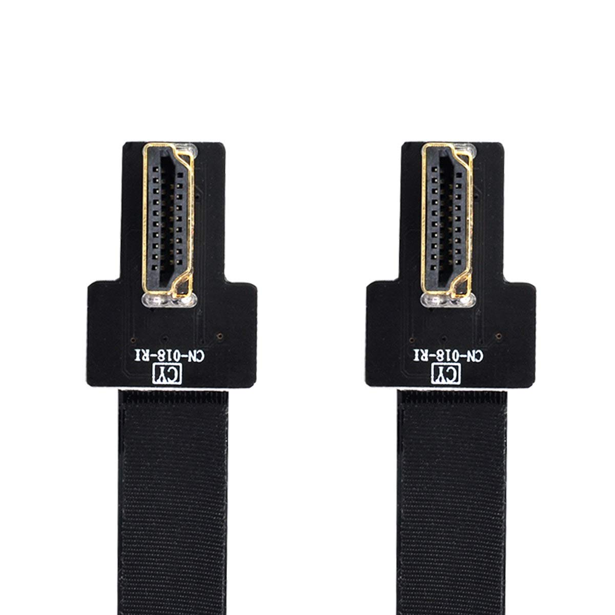 xiwai CYFPV Dual 90 Degree Right Angled HDMI Type A Male to Male HDTV FPC Flat Cable for FPV HDTV Multicopter Aerial Photography (0.8M)
