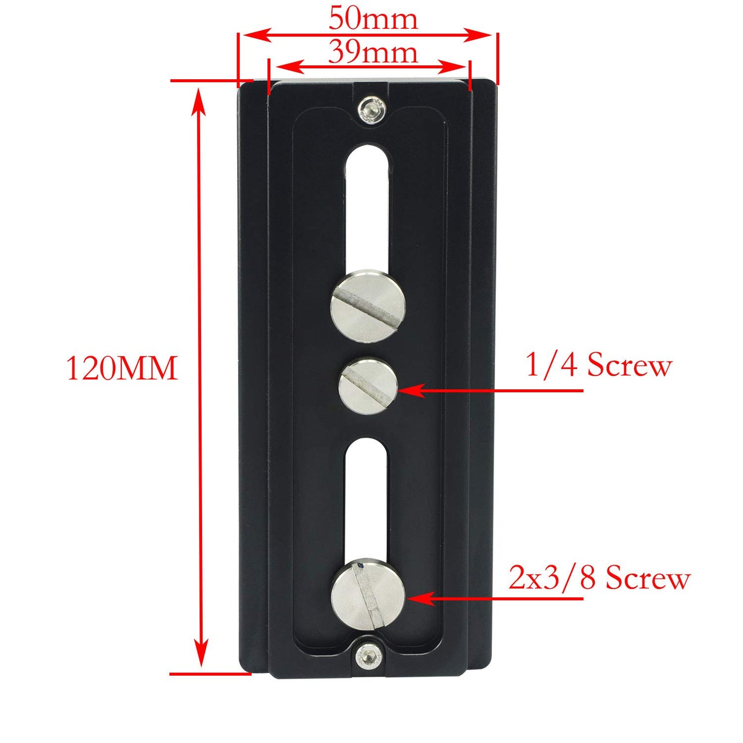 Tripod Arca Plates 120mm Quick Release Plate Universal Arca-Swiss Standard for Camera Tripod Ball Head with 1/4 and 3/8 inch Screw