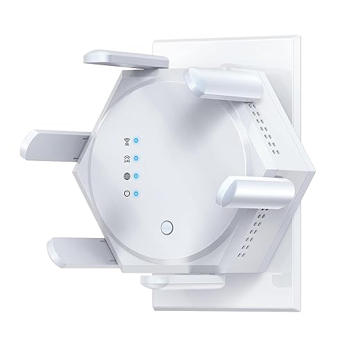 12880 Sq.Ft WiFi Extender Signal Booster, 1200Mbps Dual Band 5GHz/2.4GHz WiFi Repeater Support 60 Device,WiFi Repeater for Apartment Basement Office