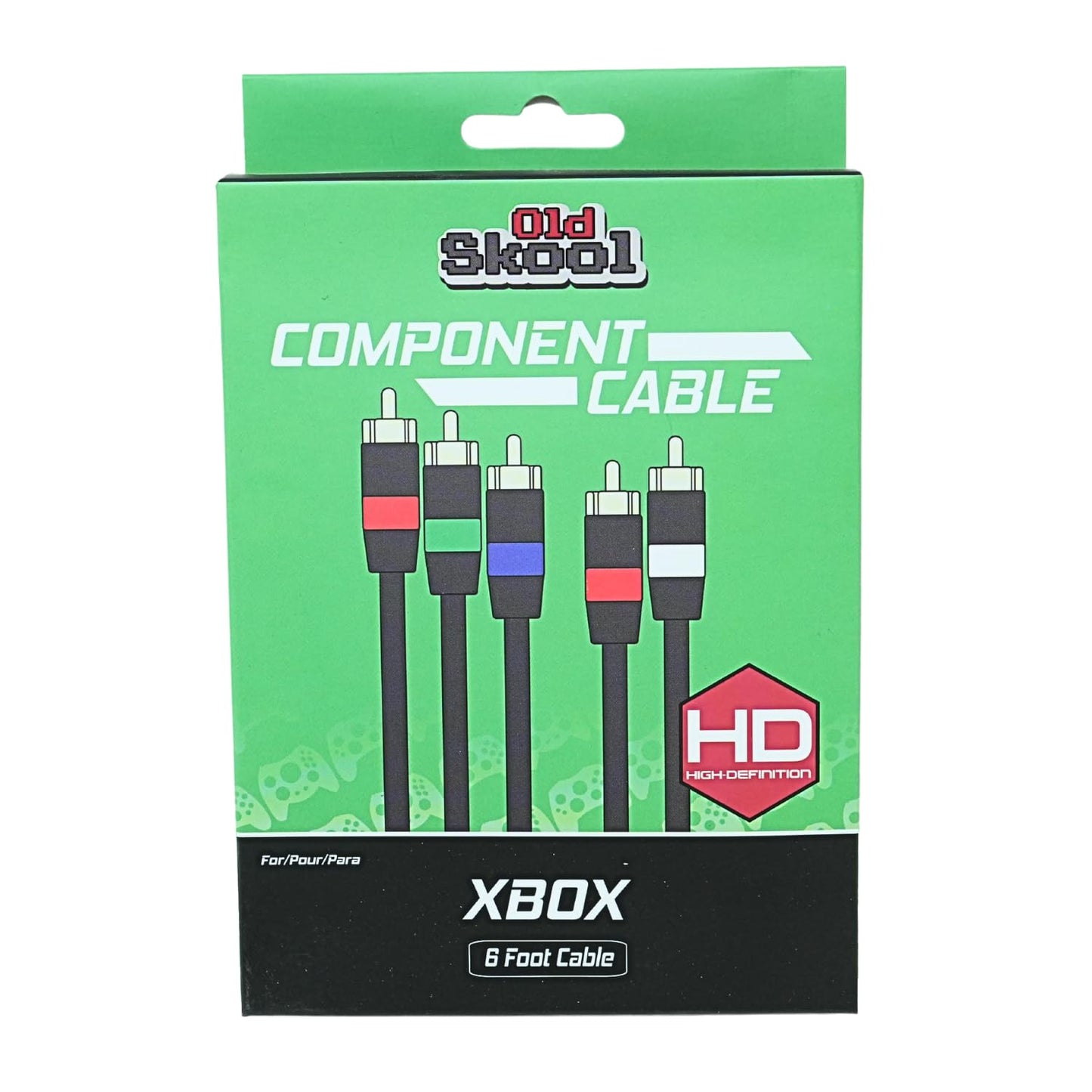 Old Skool Silver-Plated HDTV High-Definition HD TV Component Cable for Xbox