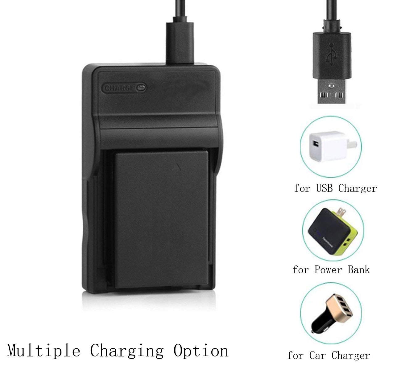 Battery Charger for Sony FDR-AXP33, FDR-AXP35, FDR-AXP55, FDR-AX30, FDR-AX33, FDR-AX40, FDR-AX45, FDR-AX53, FDR-AX55, FDR-AX60, FDR-AX100, FDR-AX100E