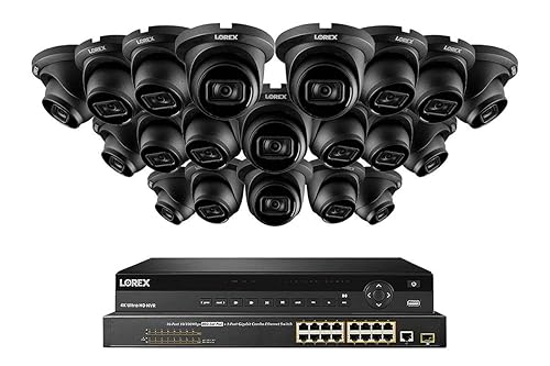 Lorex Technology Lorex NC4K8F-3220BD 32 Channel 4K Surveillance System with N882A38B 8TB 4K Fusion NVR, 16 Port ACCLPS263B POE Switch and 20 LNE9242B