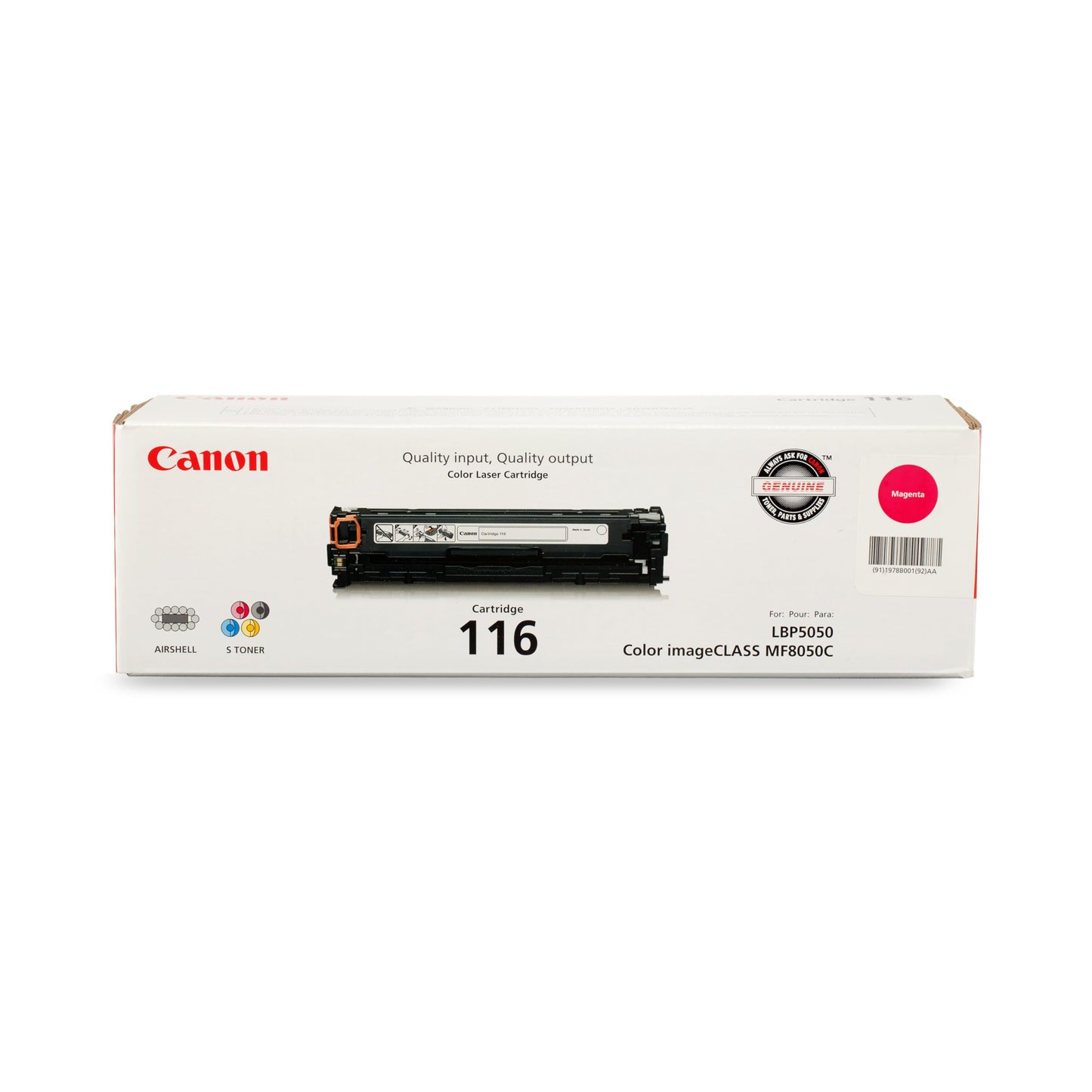 Canon Genuine 116 Magenta Toner Cartridge Compatible with MF8050Cn, MF8080Cw