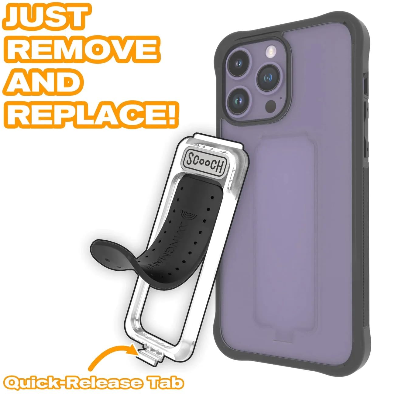 Scooch Wingman Case Replacement Kickstand - Quick Release Pop-Out, Carbon Fiber