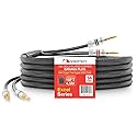 Nakamichi Excel Series 24k Gold Plated Banana Plugs with Speaker Cable Wire 99.9% Oxygen-Free Copper (OFC) Heavy Duty Braided for Amplifier Hi-Fi Home