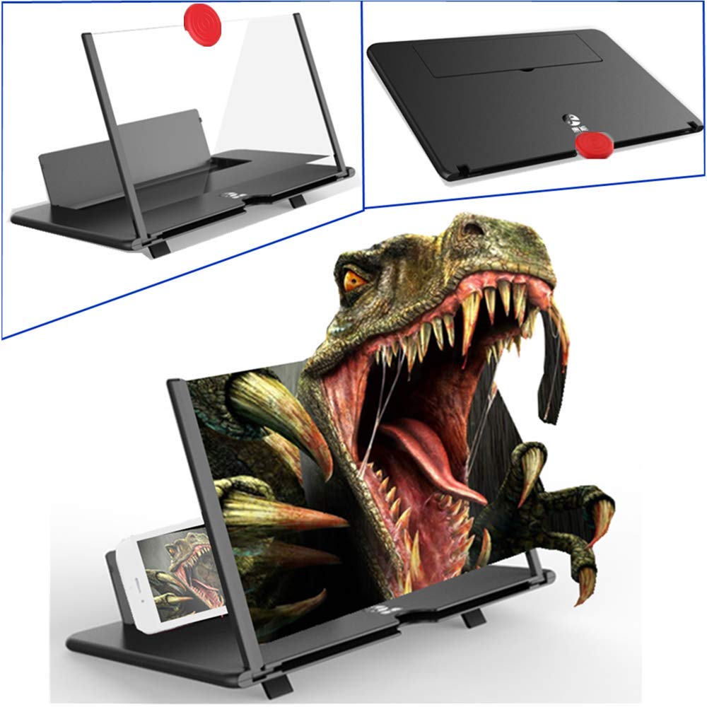 3D HD Screen Magnifier Amplifier Projector Screen for Movies, Videos,and Gaming. Foldable Mobile Phone Holder with Screen Magnifier,Supports All