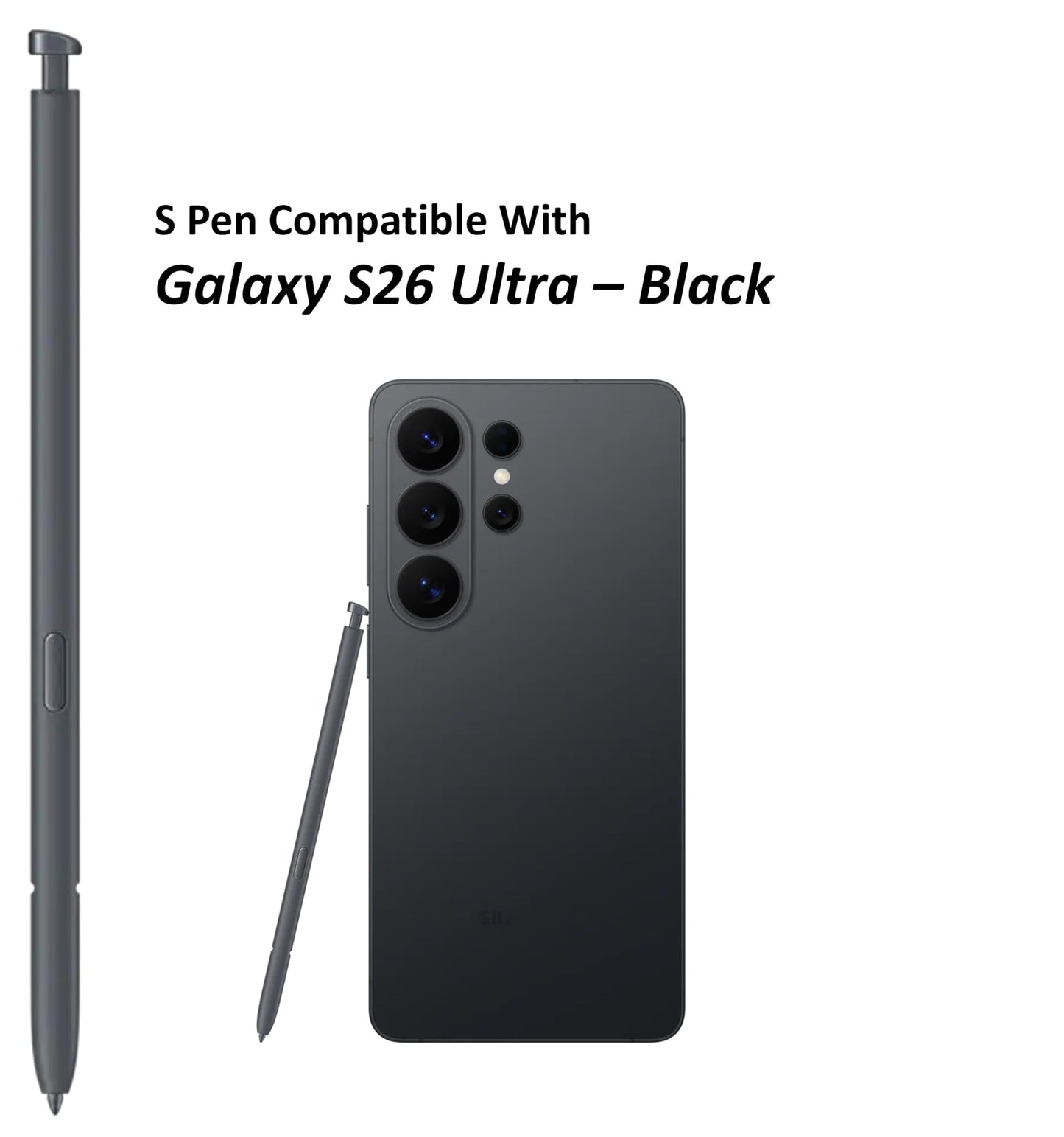S26 Ultra S Pen Replacement for Samsung Galaxy S26 Ultra Stylus Pen, S Pen for S26 Ultra Pen with 5PCS Tips/Nibs Replacement (Black)