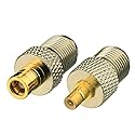 Eightwood SMB to F RG6 Coax Antenna Adapter Conversion kit 2pcs Compatible with Satellite Sirius XM Radio
