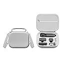 DFTIME Pocket 3 Bag Carry Case, Portable PU Hard Storage Bag with Shoulder Straps Case Compatible for DJI Osmo Pocket 3 Vlogging Camera, Grey Color