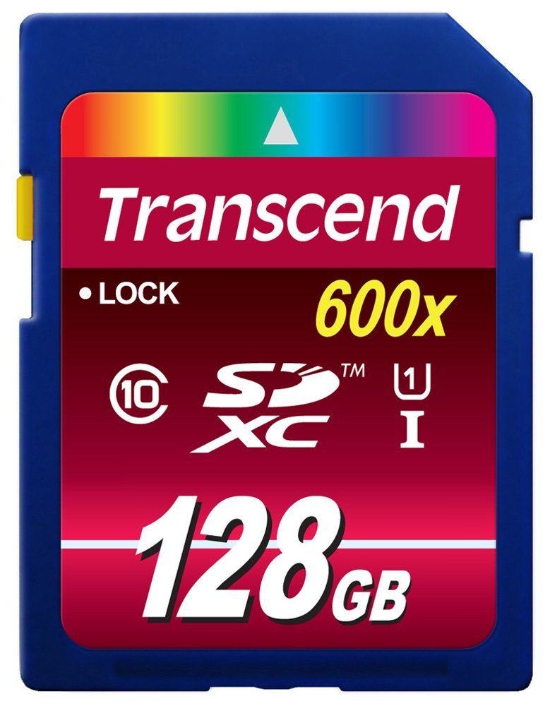 Transcend 128GB SDXC Class 10 UHS-1 Flash Memory Card Up to 90MB/s (TS128GSDXC10U1)