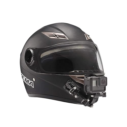 Lupholue Motorcycle Helmet Chin Mount Butterfly Sticky Mount with 2 Extended Arms & J Buckle for GoPro Hero 12, 11, 10, 9, 8, 7, (2018), 6 5, Hero