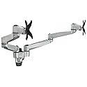 Mount-It! Dual Full Motion Monitor Wall Mount, Compatible with VESA 75 and 100, Fits Computer Screens 19, 20, 21, 24, 27, 30 Inches, Silver (MI-43114)