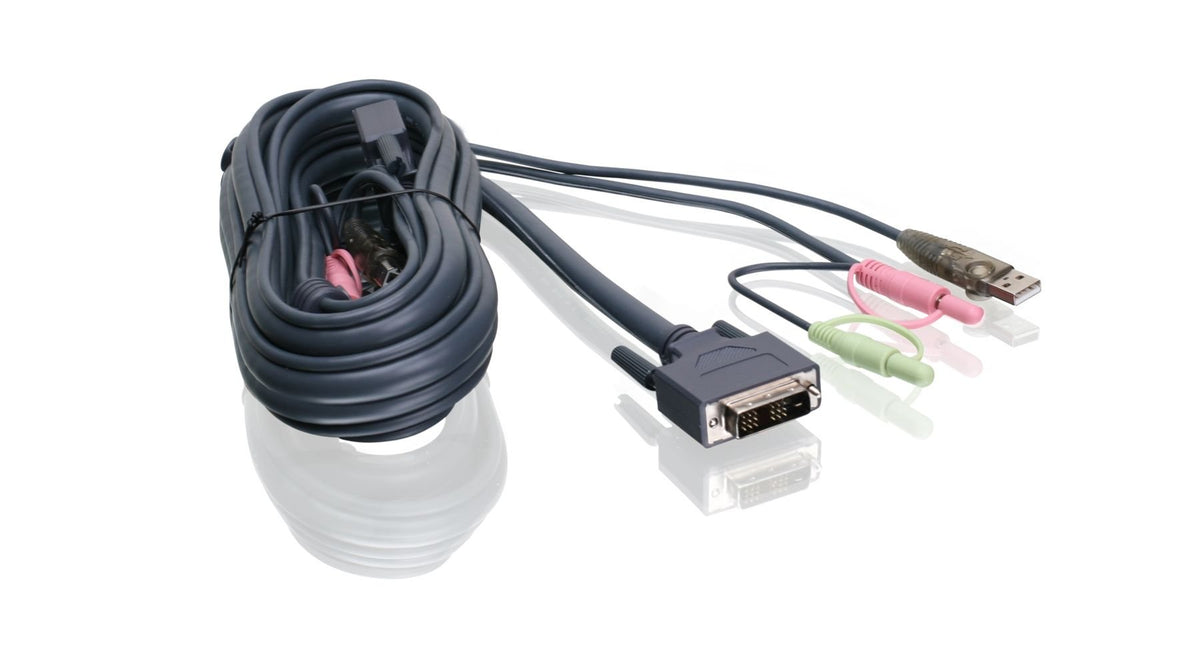 IOGEAR Single Link DVI-D USB KVM Cable, 10 Feet, G2L7D03U