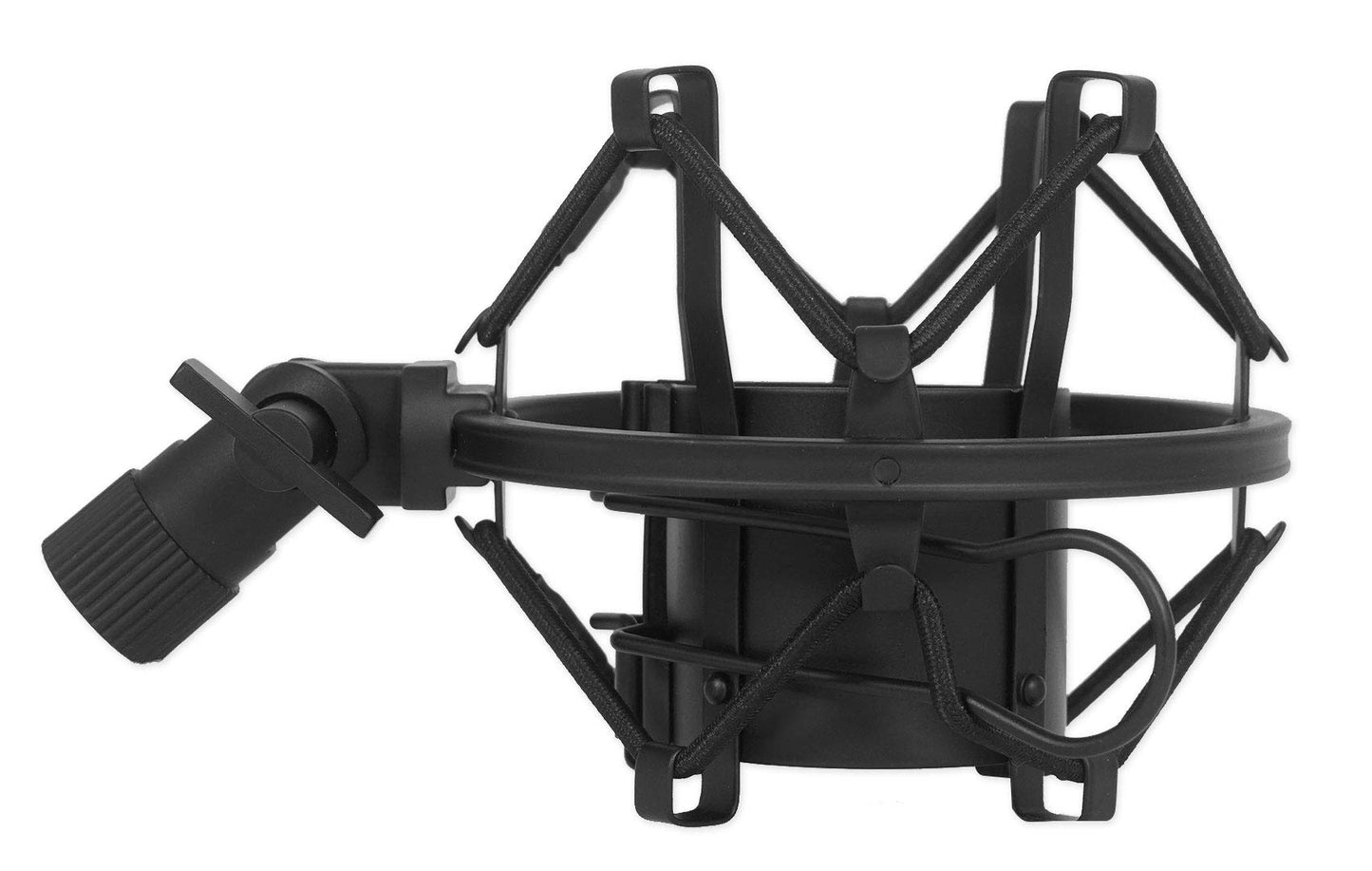Rockville R-Shock Black Metal Shock Mount for Studio Condenser Microphones, 43-48mm Fit, Anti-Vibration Design, Durable Build, for Podcasting and