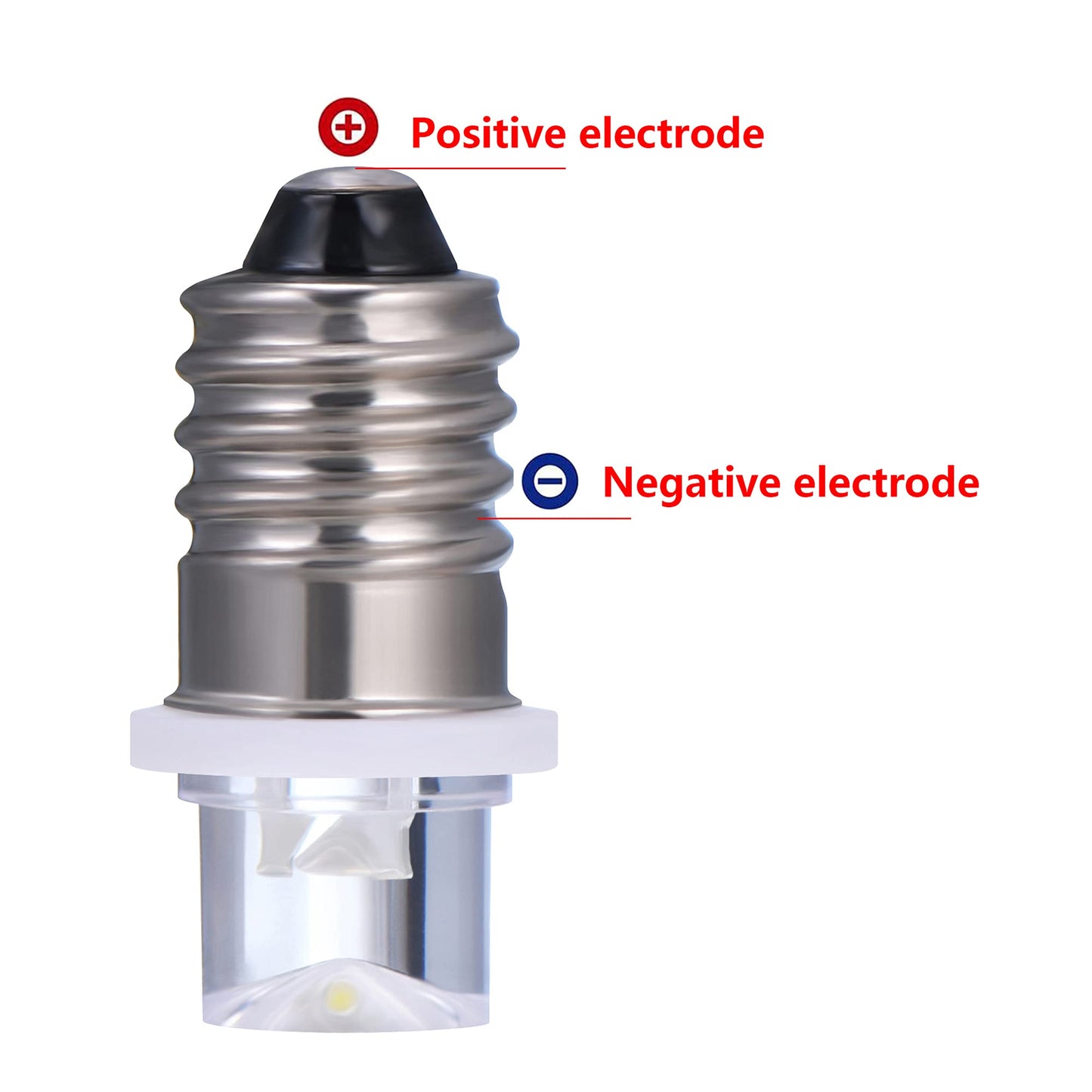 GutReise 10pcs E10 Screw Flood Led Lamps +10pcs E10 Base,3V Warm White Led Bulb Light (3V, Warm White)