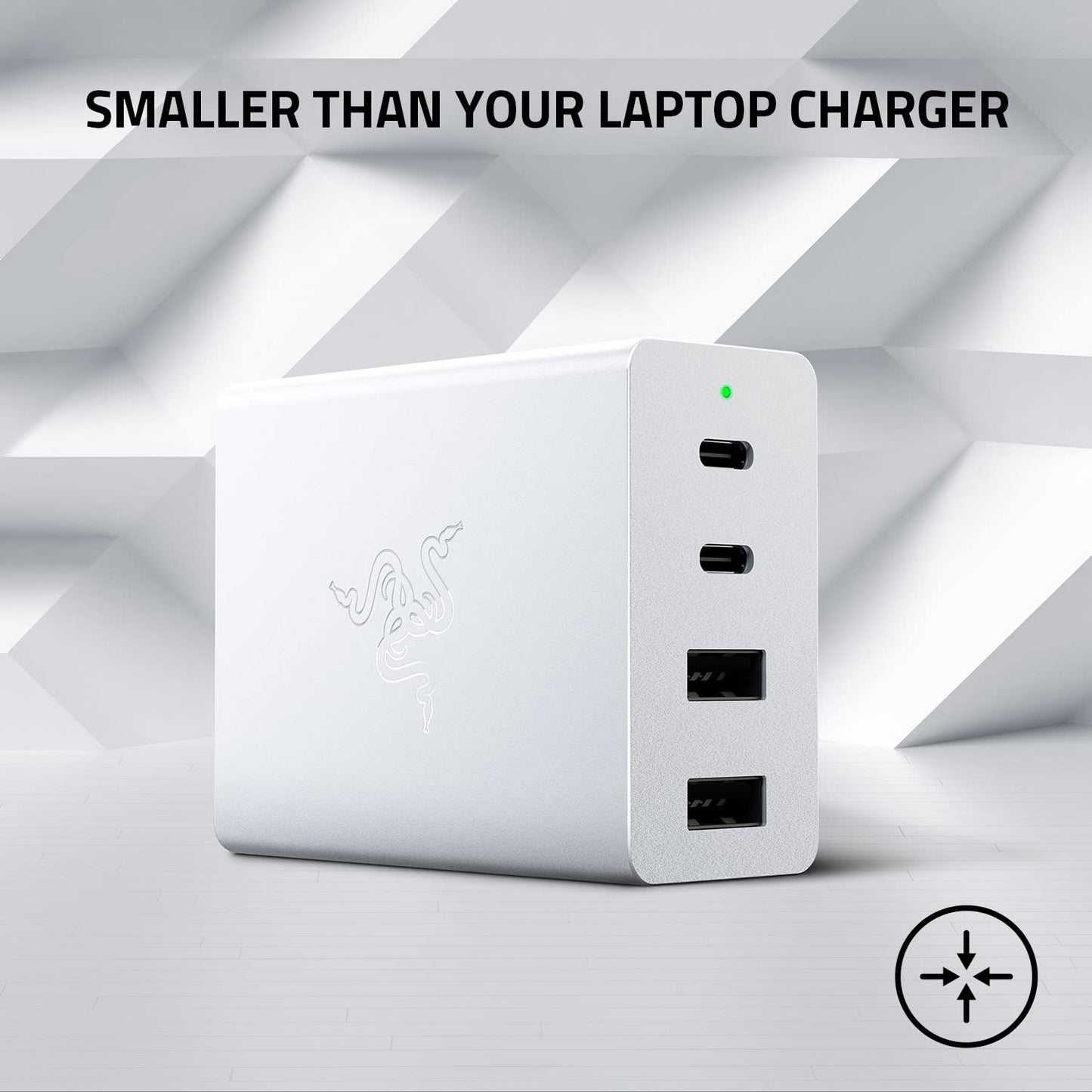 Razer USB-C 130W GaN Charger: 4 Ports - Super Fast Charging for Laptops, MacBook, iPad, iPhone, Samsung Galaxy - Charge Multiple Devices - Compact