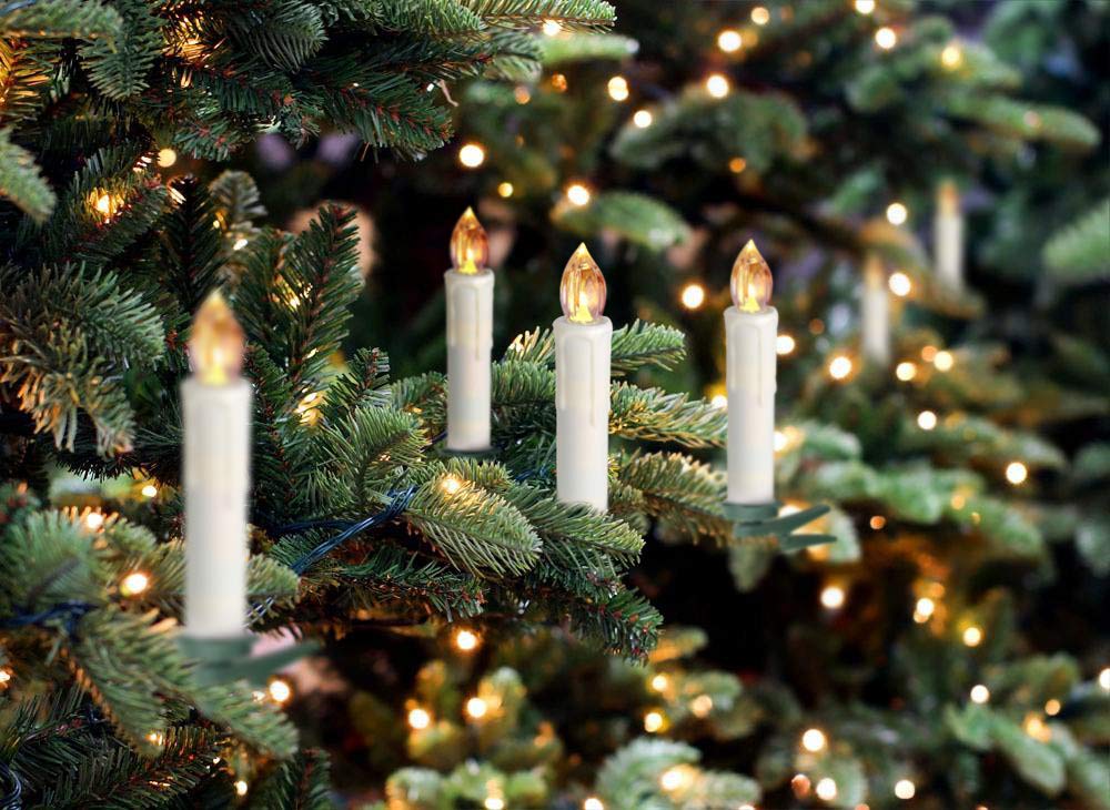Houdlee LED Flameless Taper Candles with Remote Control and Removable Clips ,Flickering 4 Inches Birthday Candles ,Set of 10 Warm White Candle