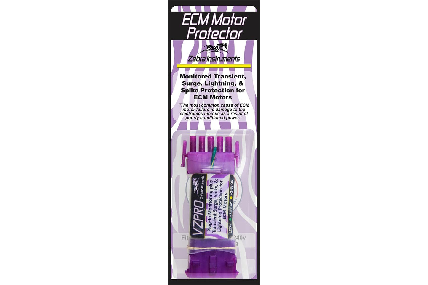 Zebra Instruments, # VZPRO ECM Motor Protector Surge Protection for 120-240V GE & GENTEQ 5-PIN ECM Motors