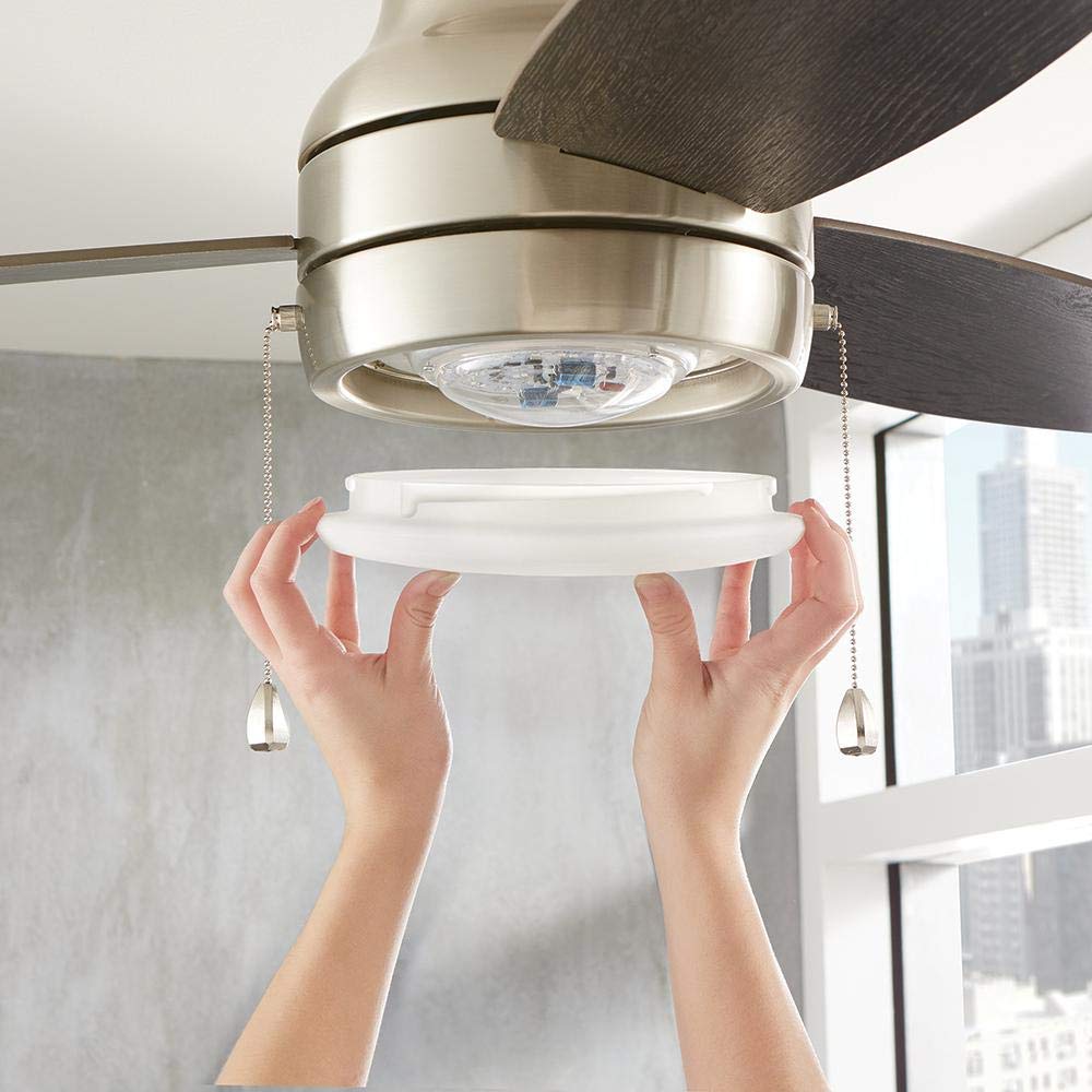 Ashby Park 44 in. White Color Changing Integrated LED Brushed Nickel Ceiling Fan with Light Kit and 3 Reversible Blades