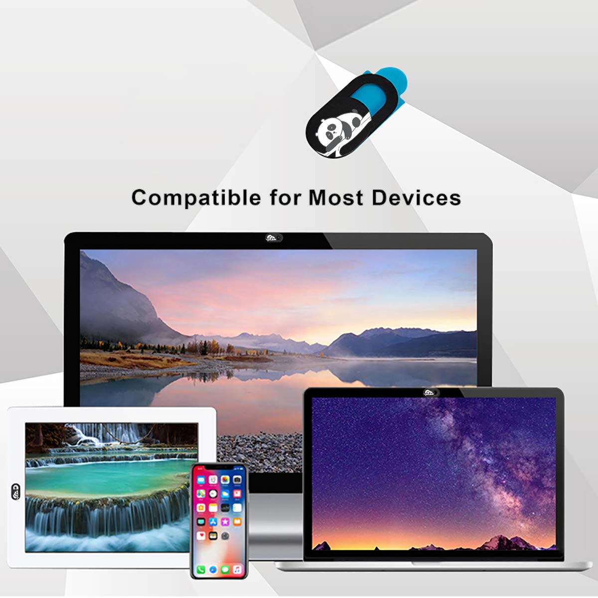 SIREG Webcam Cover Slide Ultra Thin - Web Camera Cover fits Laptop,Tablet,Computer, PC, Smartphone, Protect Your Privacy and Security,Strong Adhesive