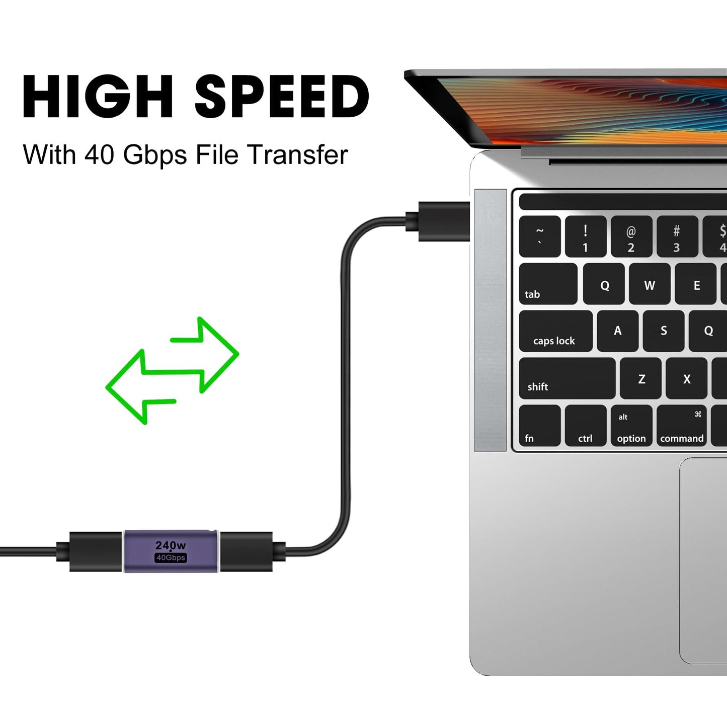 ALAMSCN 4PCS 240W USB Type C Female to Female Adapter Extender 40Gbps 8K Video Compatible for Tablet Phones Laptop Type C Devices