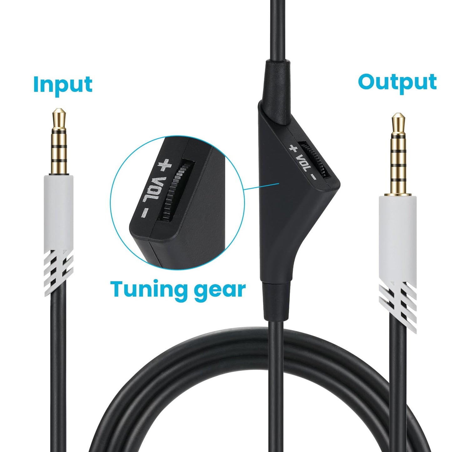 Cypher.V Replacement Cable Cord for Astro A40/A40TR/A10 Gaming Headsets, Aux Wire with Volume Control 2.0 M 6.5 Feet Compatible with Xbox-one PC Ps4