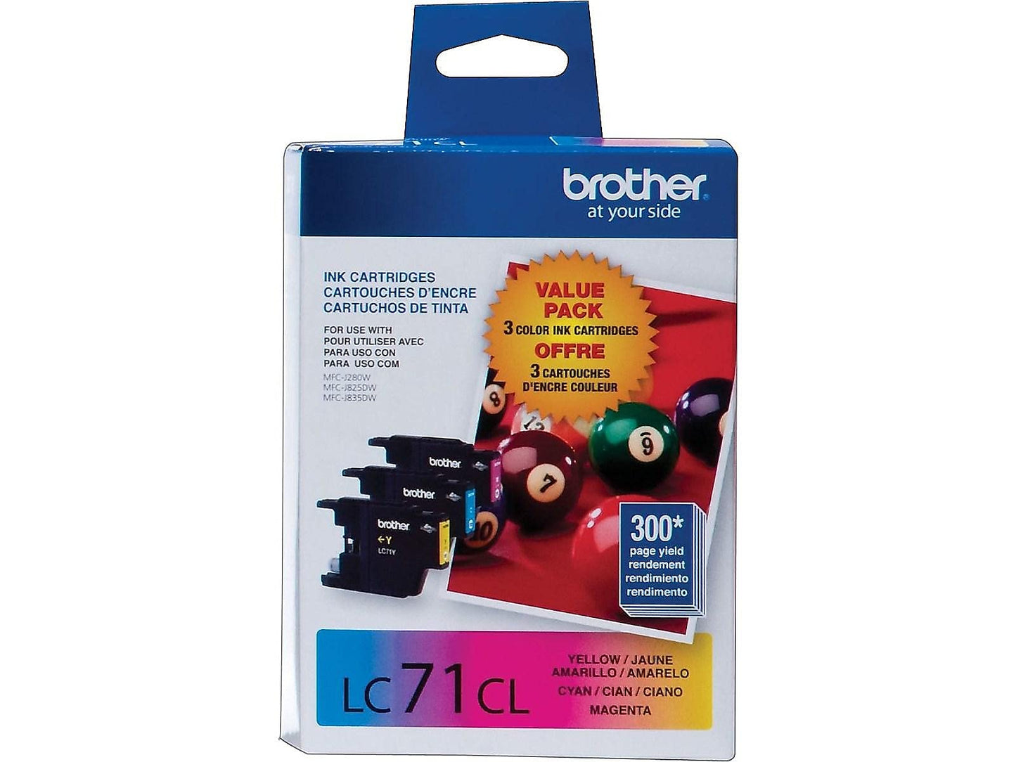 Brother LC713PKS Inkjet Cartridge (Cyan/Magenta/Yellow, 3-Pack) in Retail Packaging