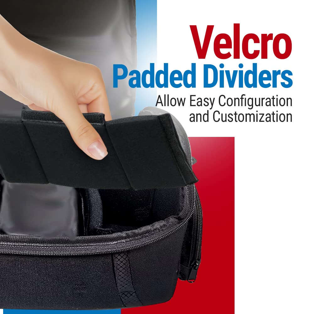 Vidpro DSLR and Video Camera Gadget Bag - Large Protective Case Includes Padded Dividers Handle and Shoulder Strap Compatible with Most Camera Brands