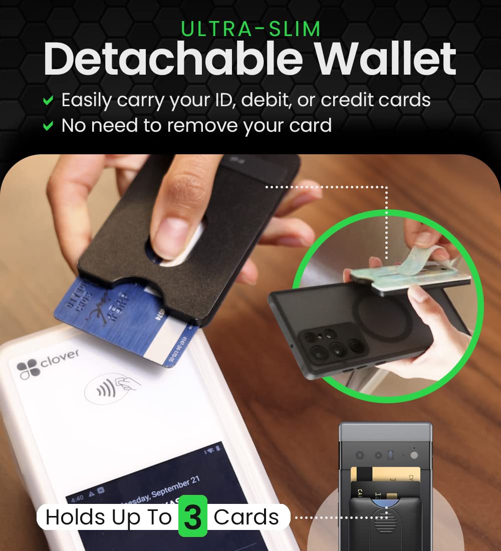 Magnetic Phone Wallet Compatible with Apple MagSafe - Wallet for iPhone 16/15/14/13/12 Pro/Max/Plus - Detachable, Waterproof, Magnet Phone Card Holder