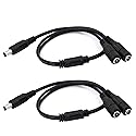 GINTOOYUN DC Y Splitter Cable 1 Male to 2 Female,5.5mm x 2.1mm DC Power Extension Adapter Cable,for CCTV Surveillance Cameras,Surveillance