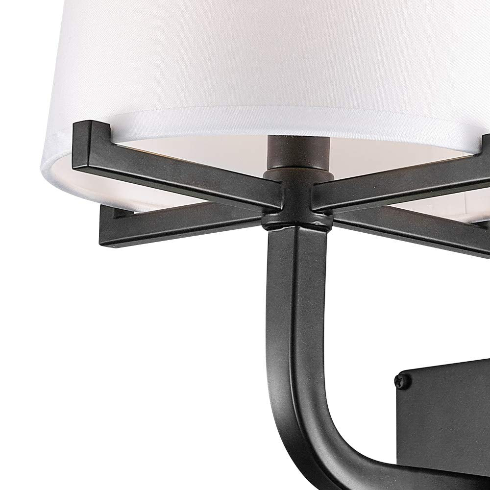 Globe Electric 51515 Valerie 1-Light Plug-in or Hardwire Wall Sconce, 6ft Black Fabric Covered Cord, Inline On/Off Rocker Switch, Dark Bronze