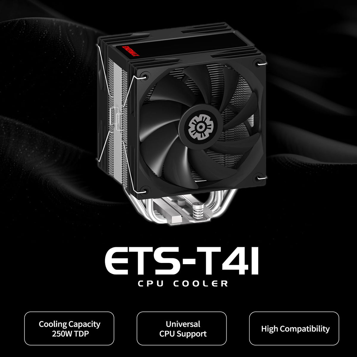 Enermax T41 CPU Air Cooler 157mm Height CPU Air Cooler 4 Heat Pipes with Dual 120mm PWM Fan 250W TDP, for Intel 1851/1700/1200/115X, AMD AM5/AM4